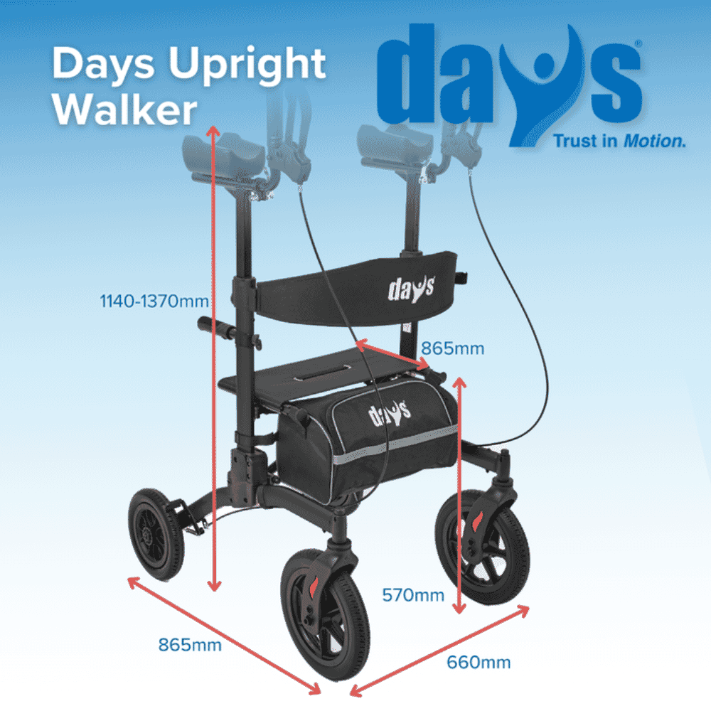 days upright walker dimensions