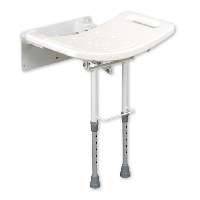 days wall mounted shower seat with legs aluminium