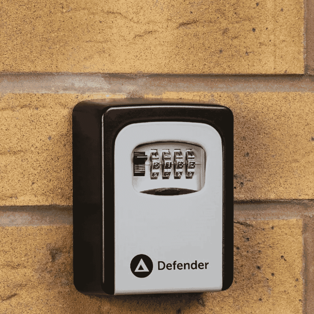 defender combination key safe wall mounted with cover