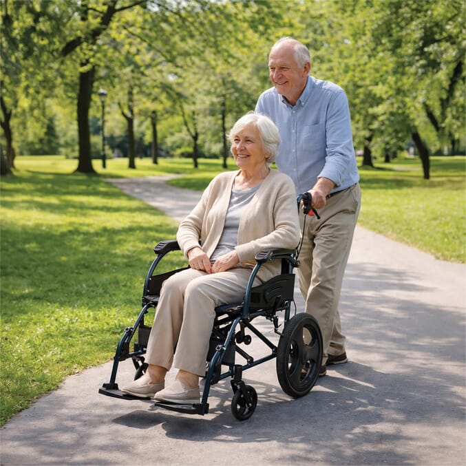 deluxe attendant propelled wheelchair 1