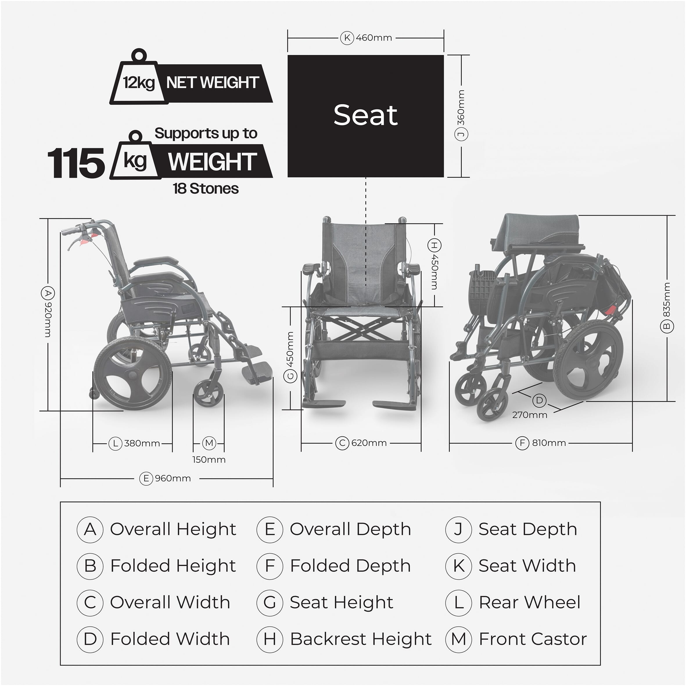deluxe attendant propelled wheelchair 3