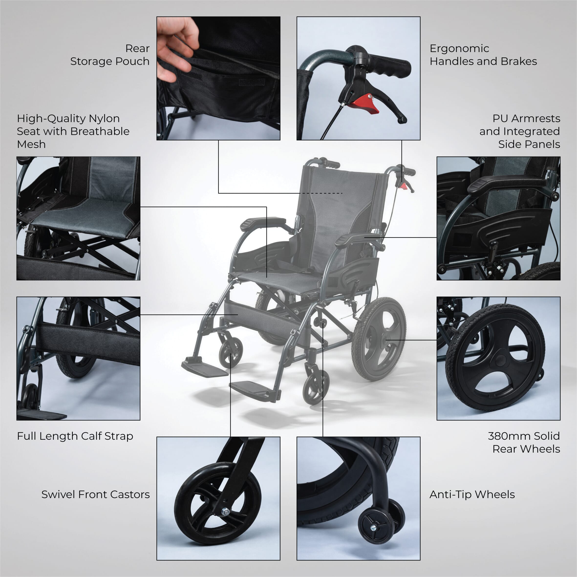 deluxe attendant propelled wheelchair 4