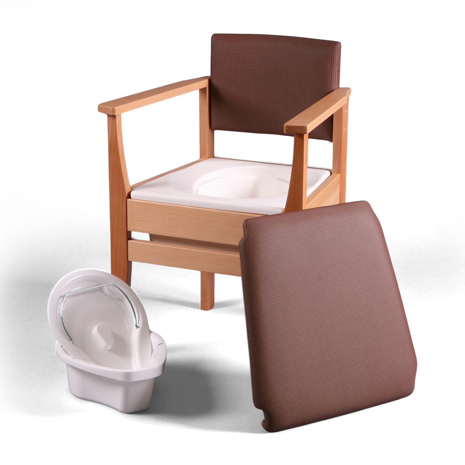 deluxe commode chair with cover to side