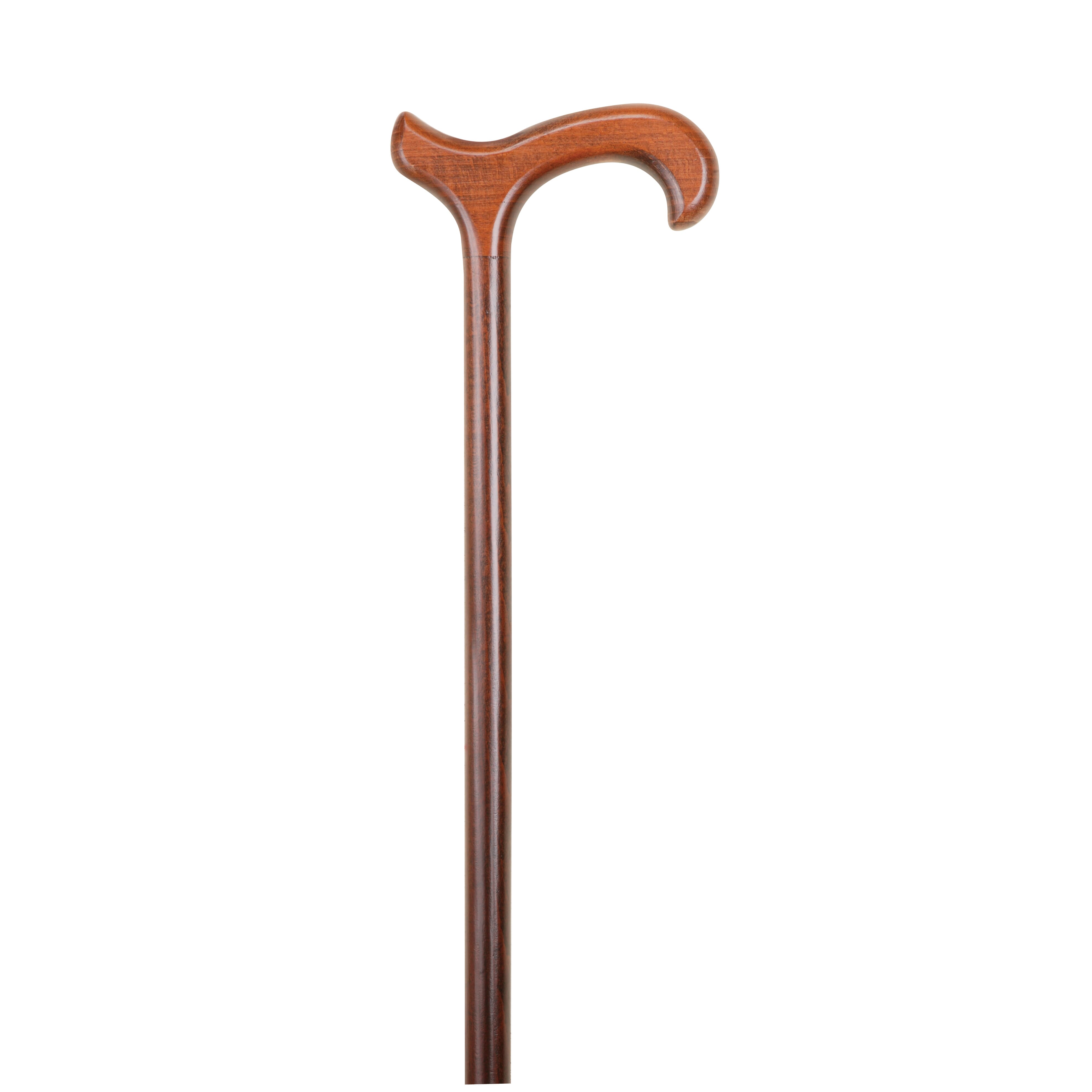 deluxe derby wooden walking stick brown