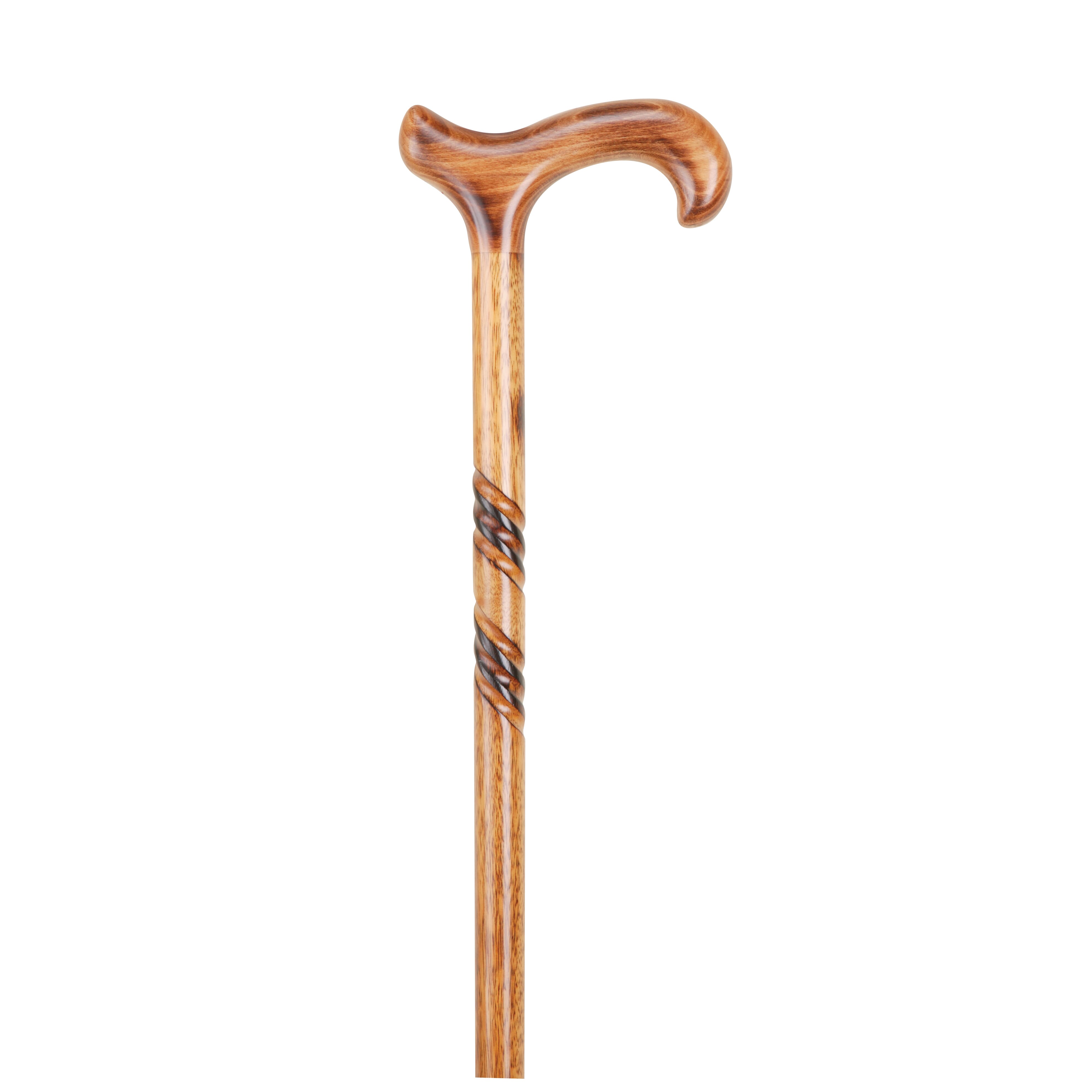 View Deluxe Derby Wooden Walking Stick Spiral Pattern information
