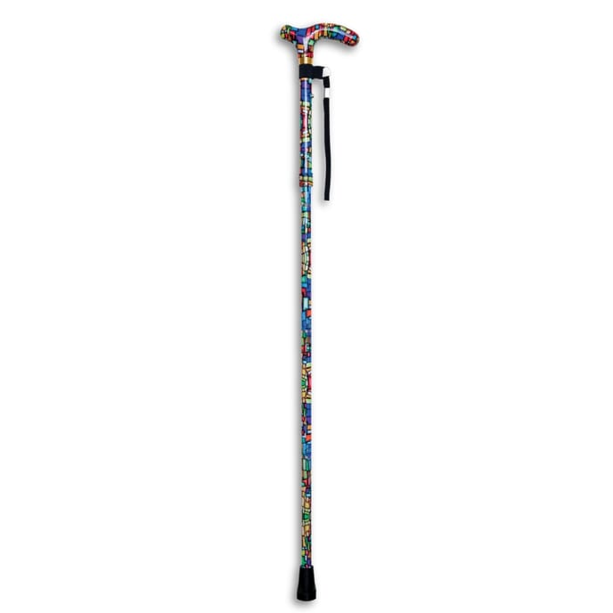 deluxe folding walking cane mosaic