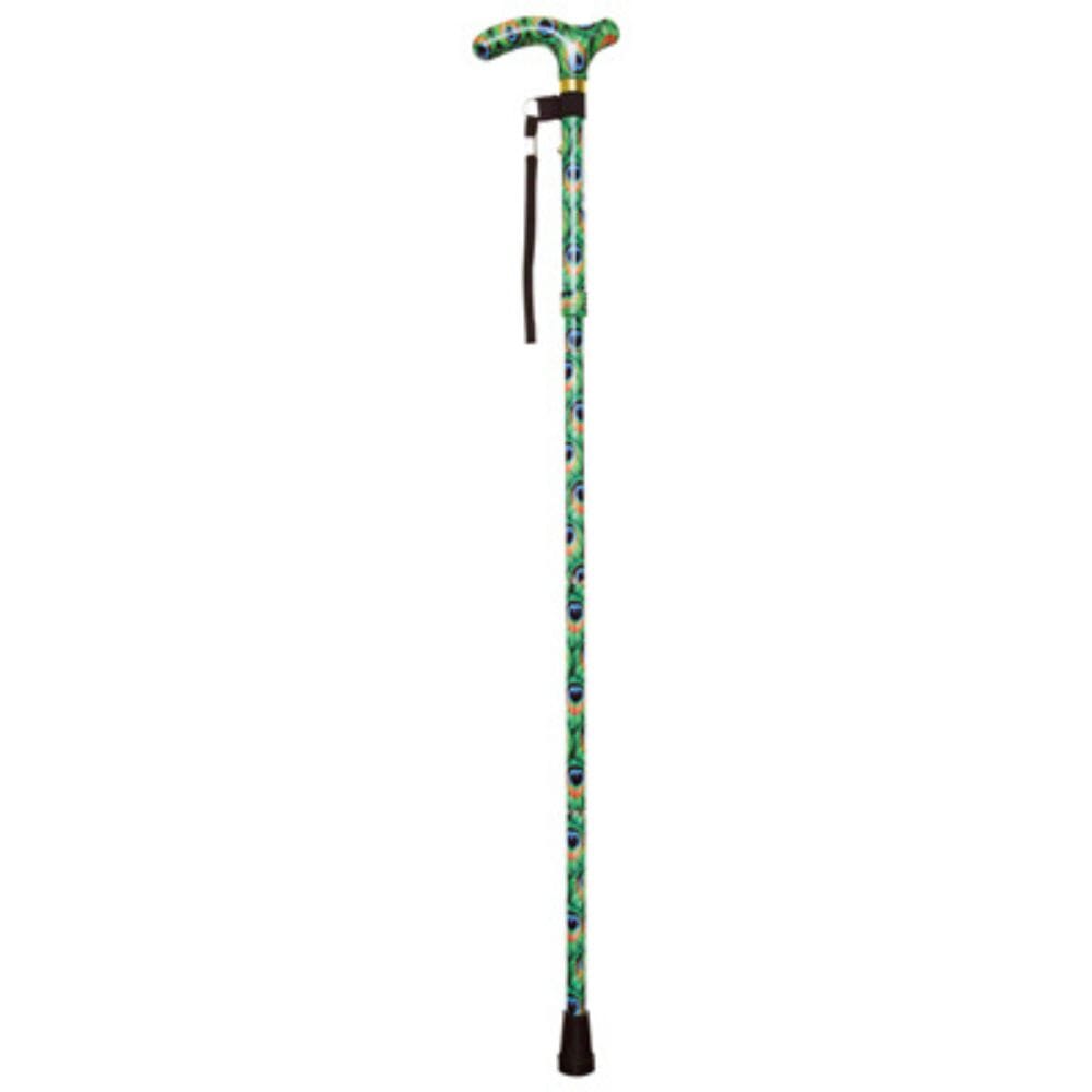 View Deluxe Folding Walking Cane Peacock information