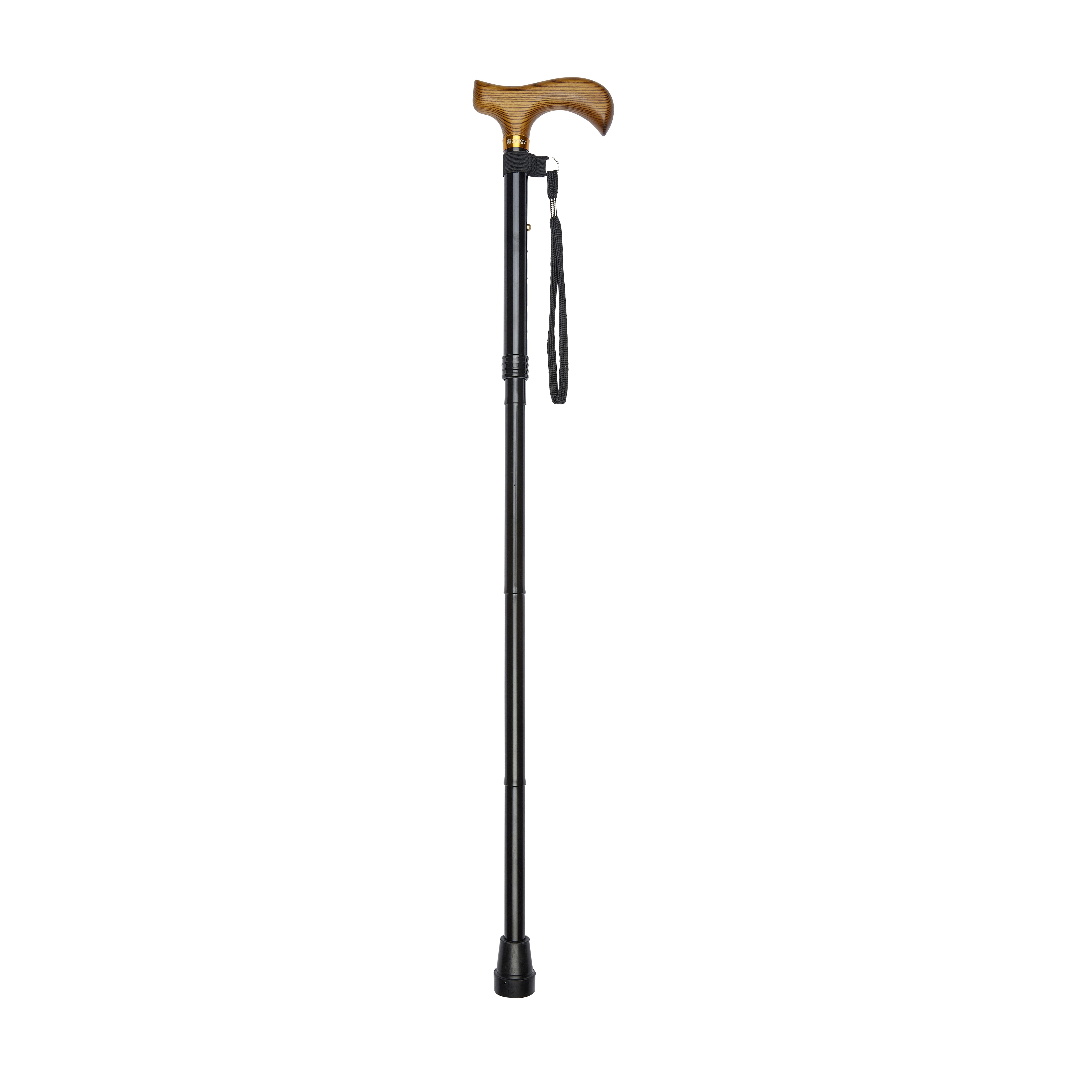 deluxe folding walking stick black
