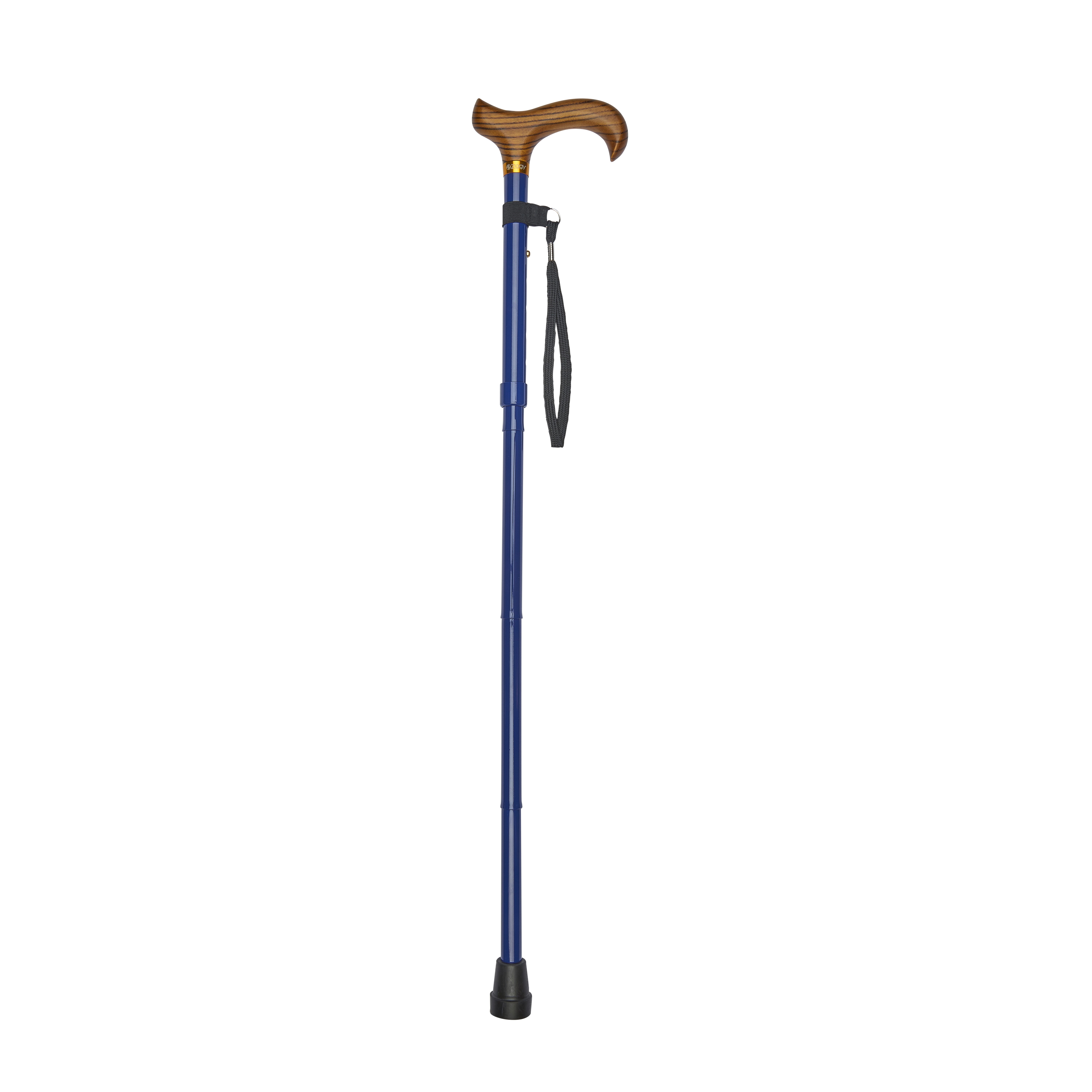 deluxe folding walking stick blue