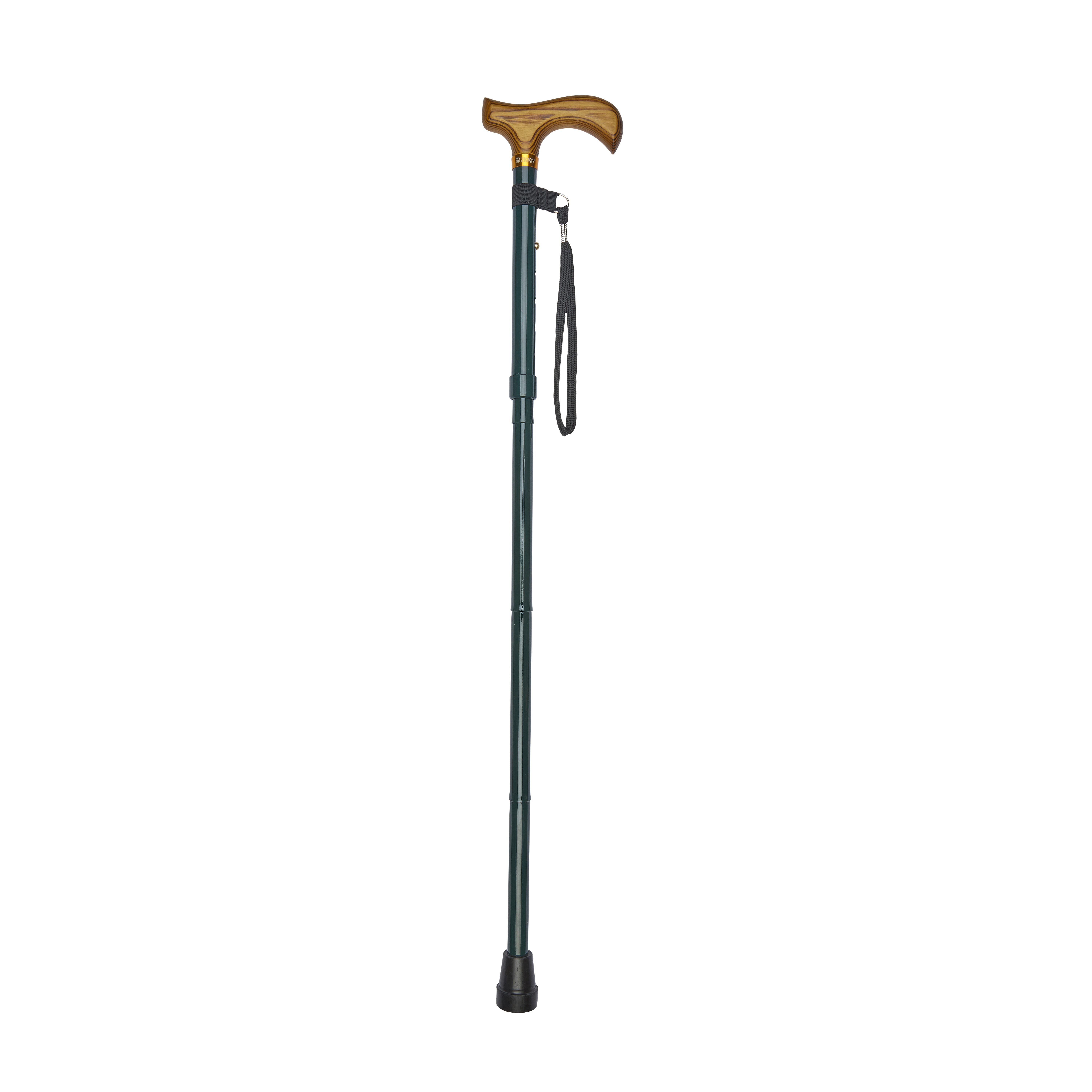 deluxe folding walking stick green
