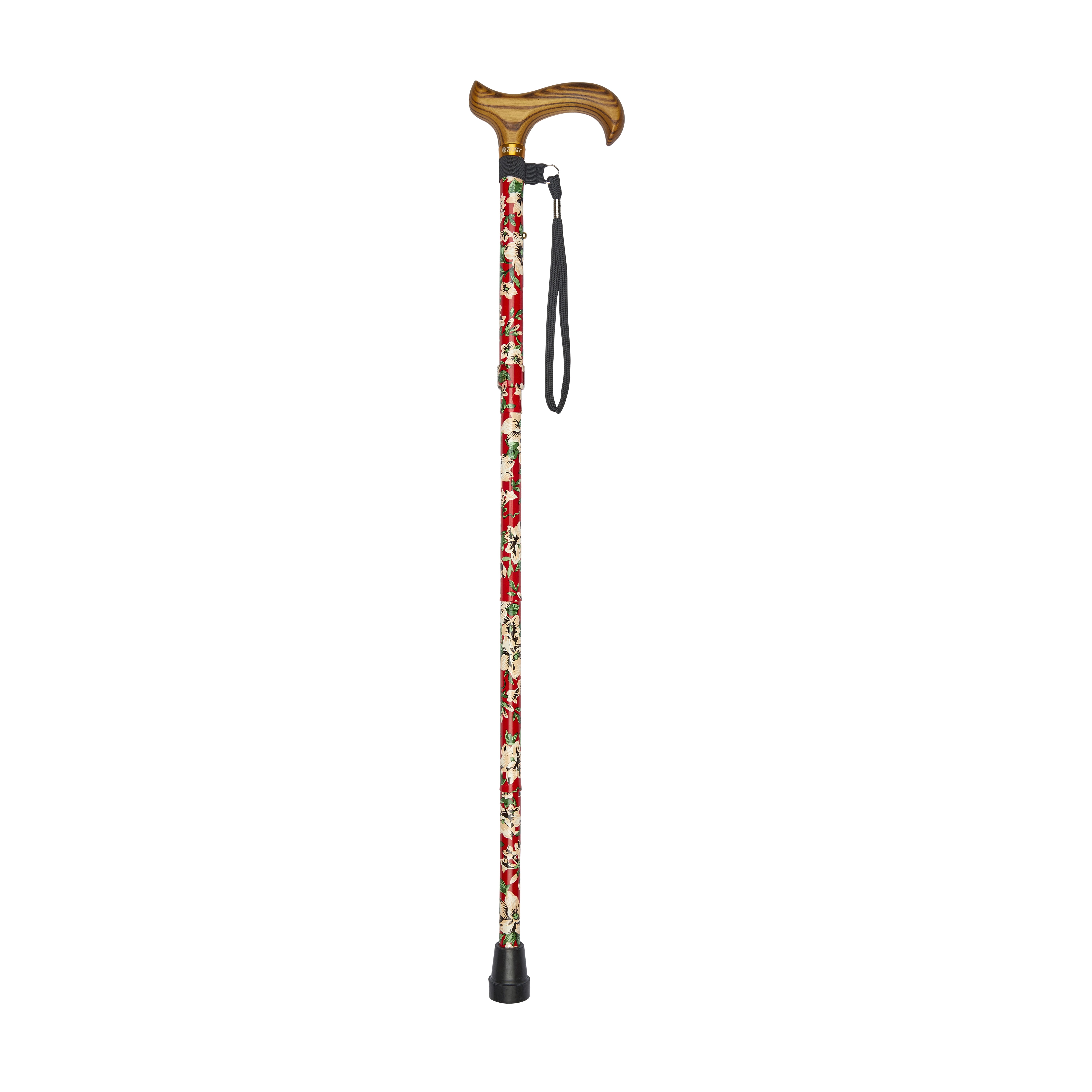 deluxe folding walking stick red morris pattern