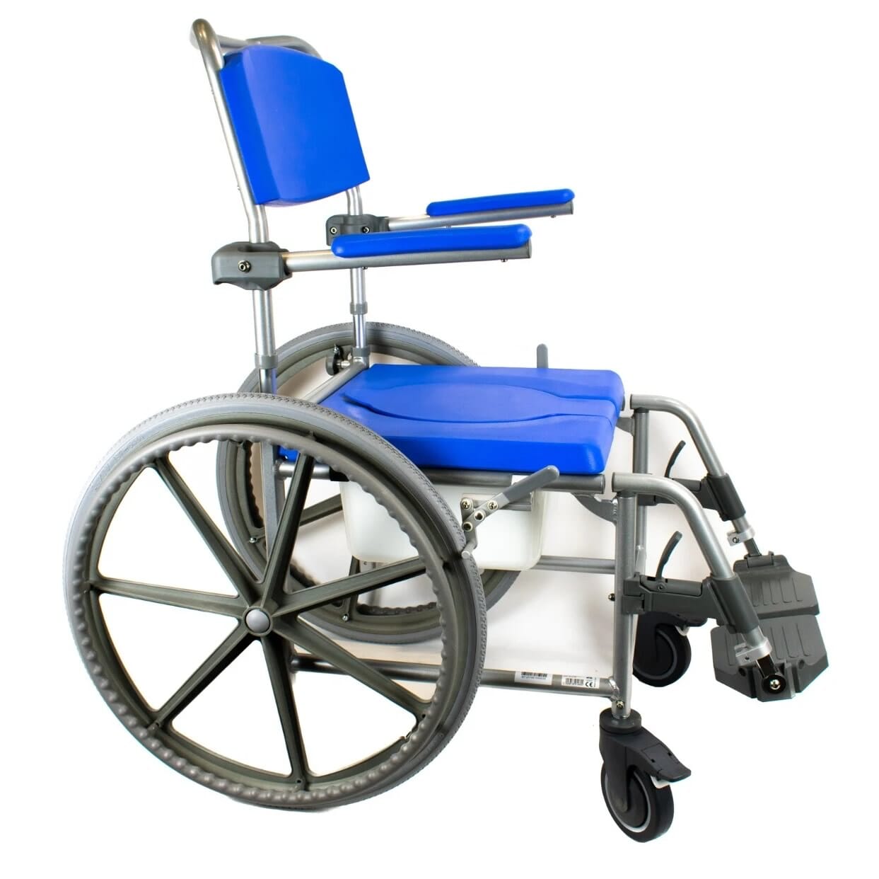 View Deluxe Lightweight Shower Commode Chair with Detachable Back Selfpropelled information