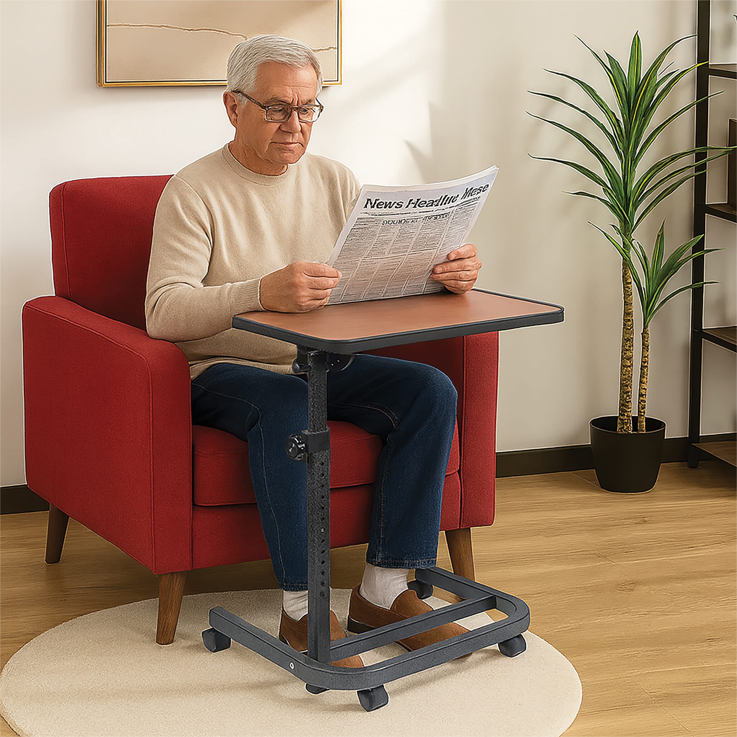 deluxe over chair table with wheels 5