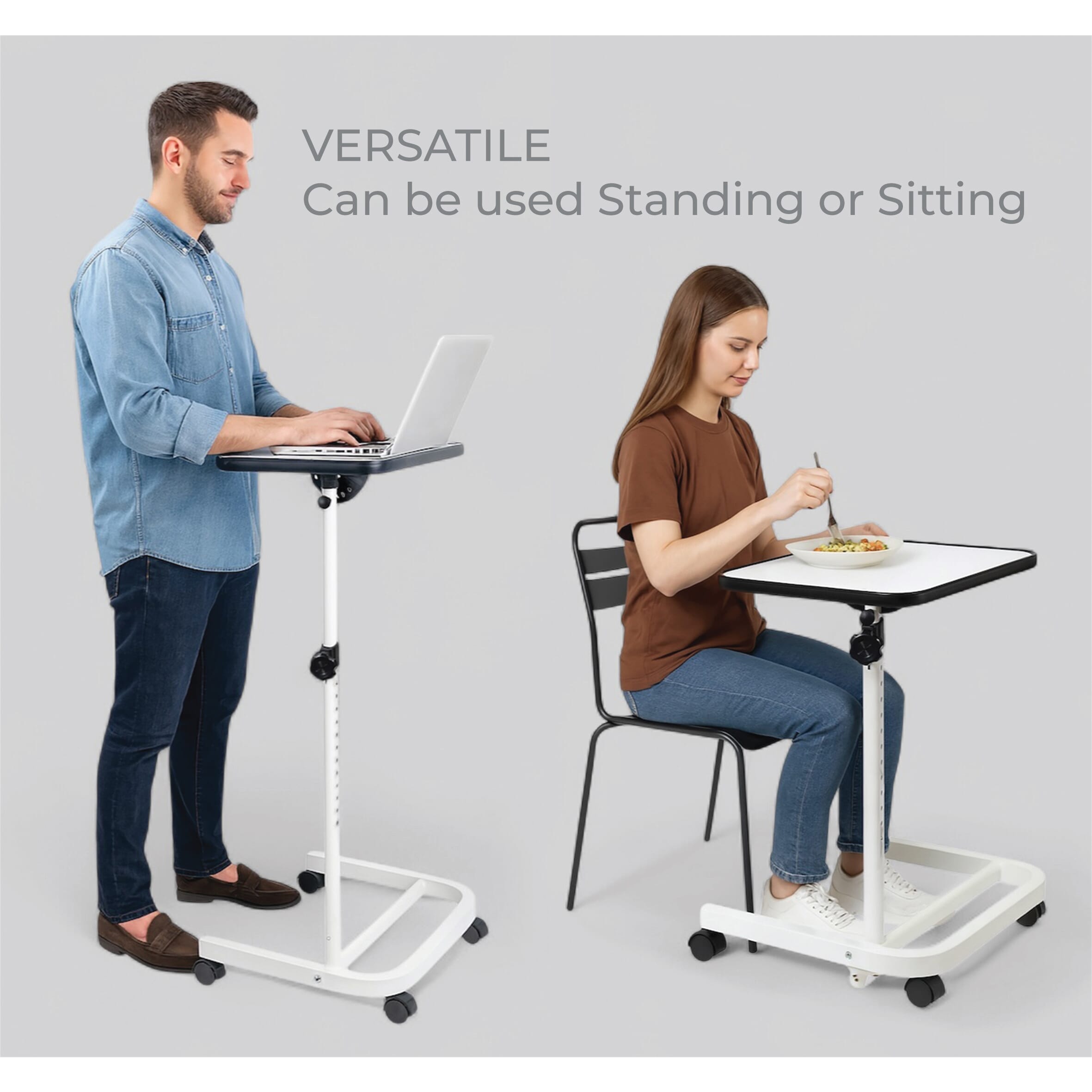 deluxe over chair table with wheels white 7