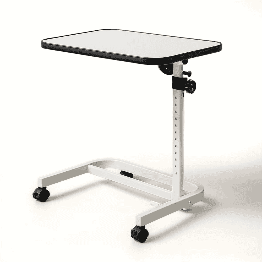 deluxe over chair table with wheels white