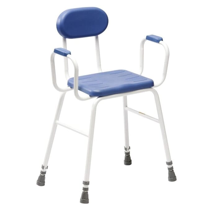 deluxe padded perching stool adjustable height padded arms back