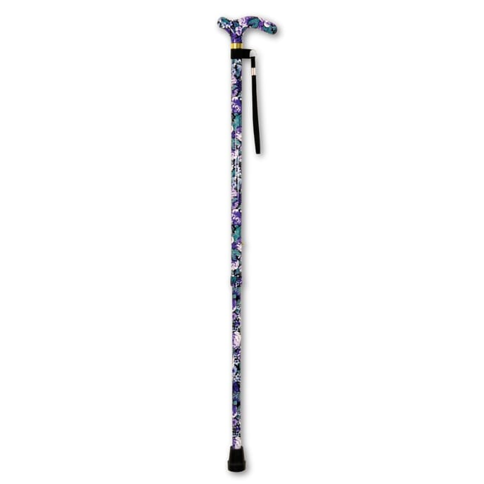 deluxe patterned walking cane violet