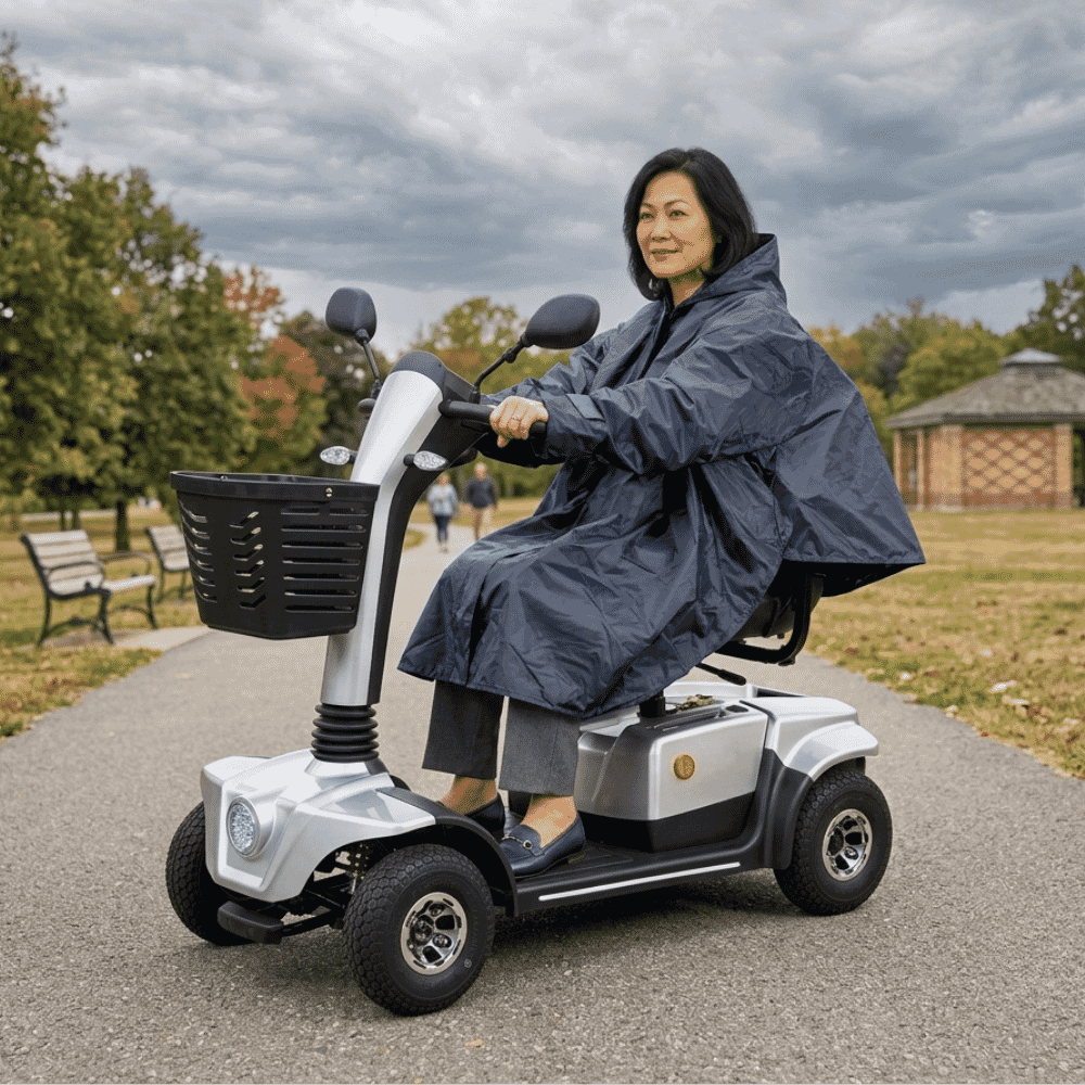 deluxe scooter poncho lifestyle