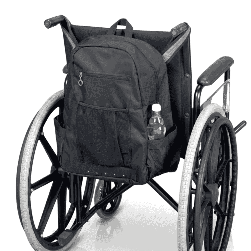 deluxe wheelchair bag on wheelchair