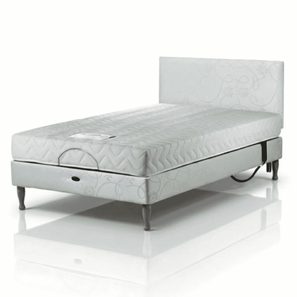 devon adjustable double divan bed with headboard and memory foam mattress