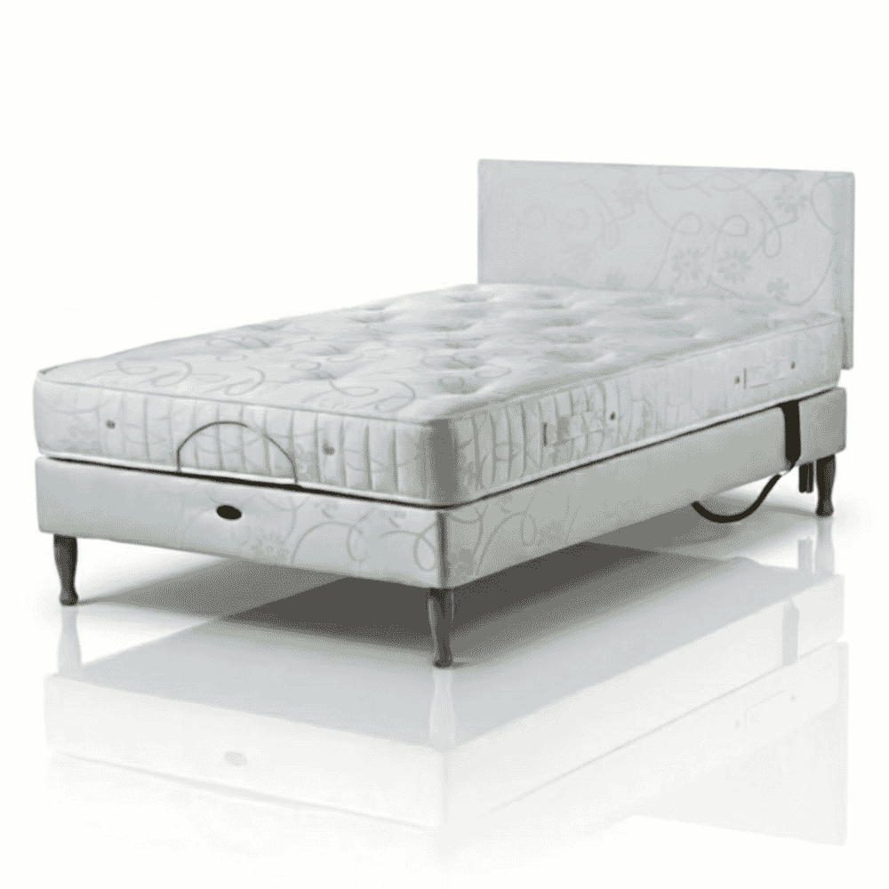 devon adjustable double divan bed with headboard and pocket sprung mattress
