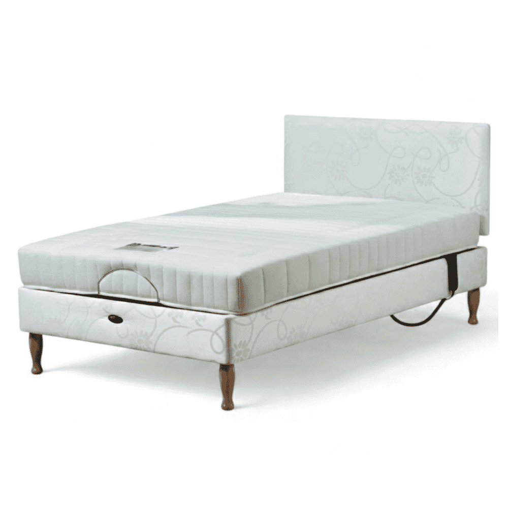 devon adjustable double divan bed with headboard and reflex foam mattress