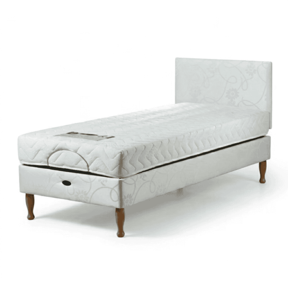 devon adjustable single divan bed with headboard and memory foam mattress