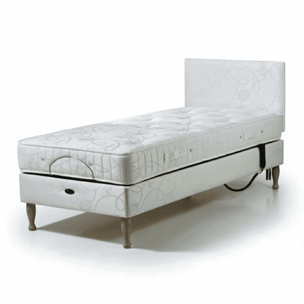devon adjustable single divan bed with headboard and pocket sprung mattress