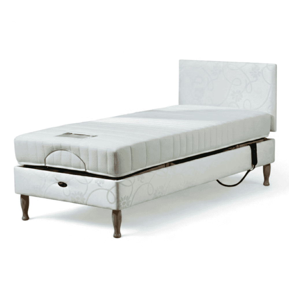 devon adjustable single divan bed with headboard and reflex foam mattress