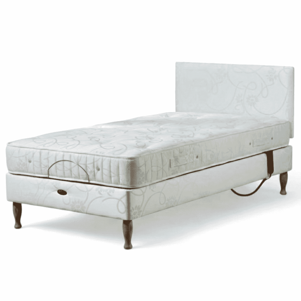 devon adjustable small double divan bed with headboard and pocket sprung mattress