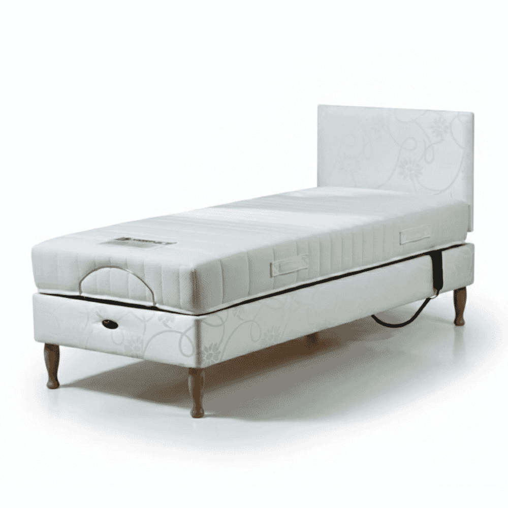 devon adjustable small single divan bed with headboard and reflex foam mattress