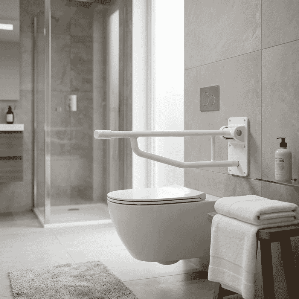 devon elite folding toilet support rail lifestyle