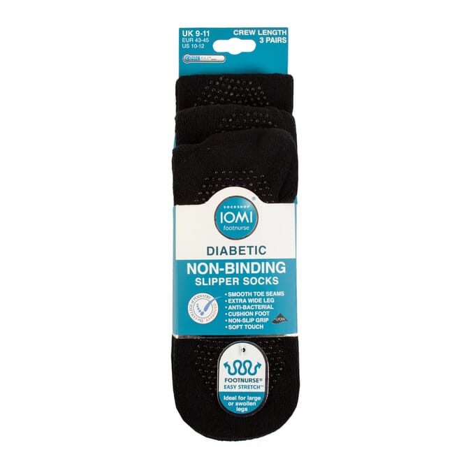 diabetic slipper socks 3 pairs size 9 11 black
