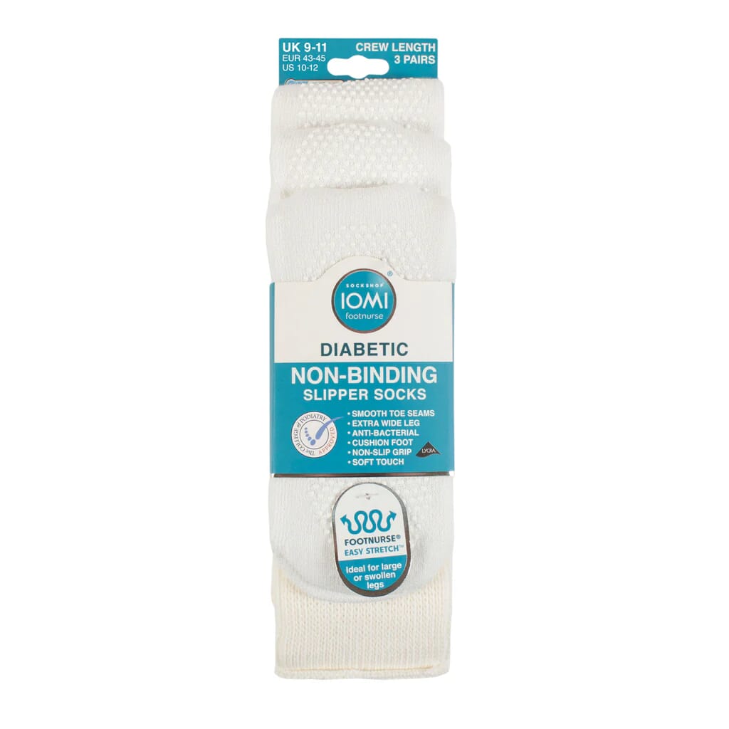 diabetic slipper socks 3 pairs size 9 11 white