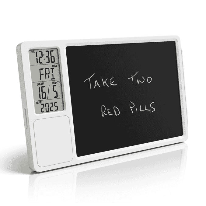 digital memo board and day date clock