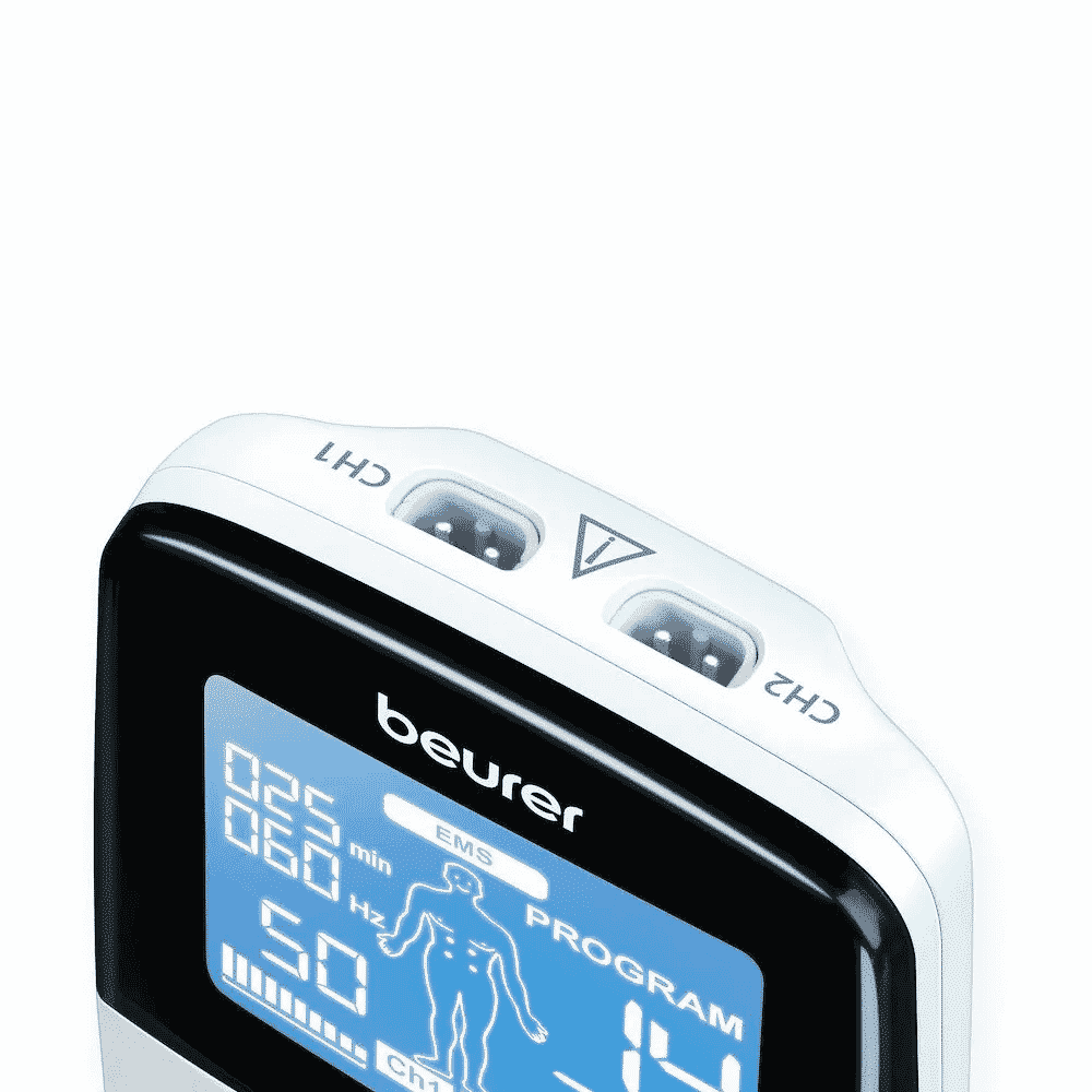 digital tens ems device showing top