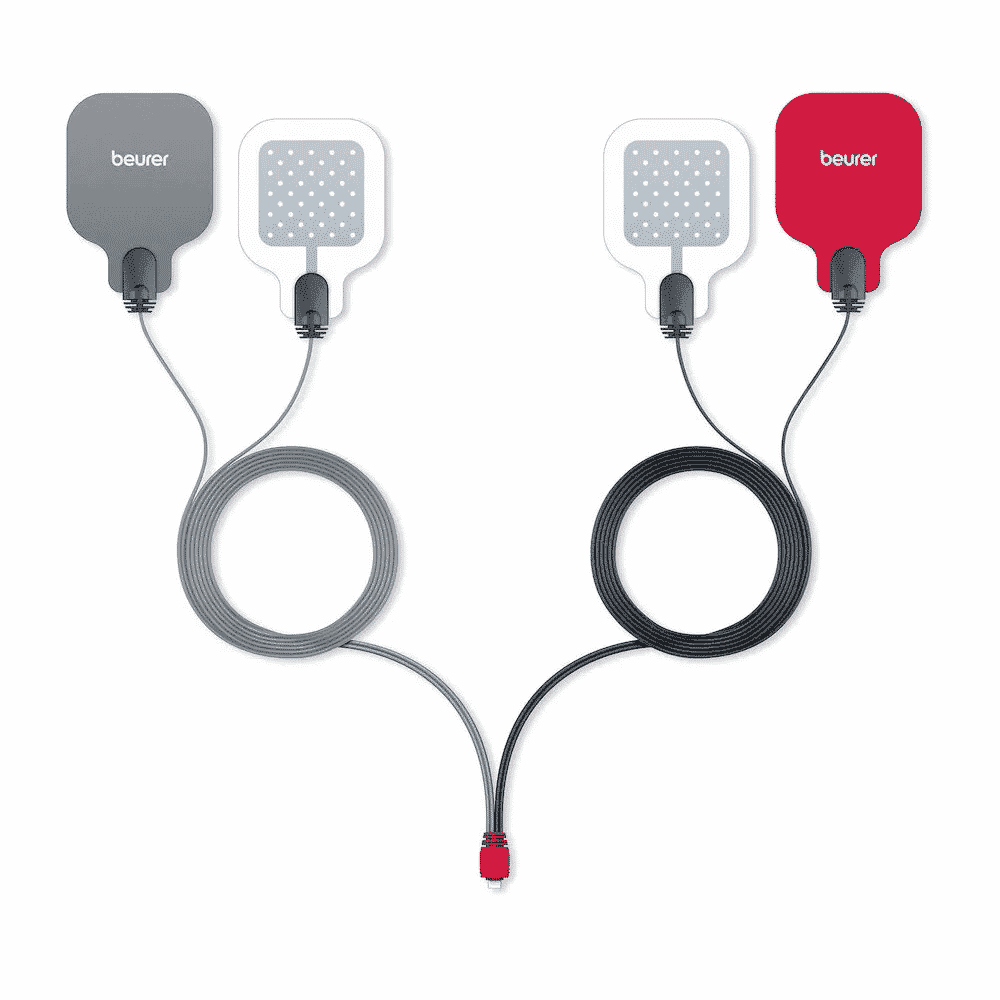 digital tens ems with heat function pads close up