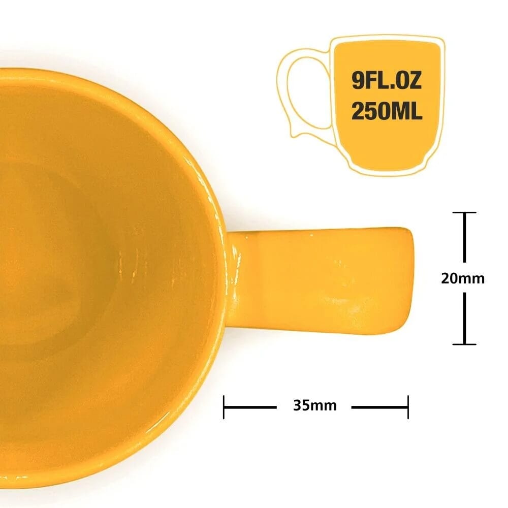 dignity one handled mug yellow capacity