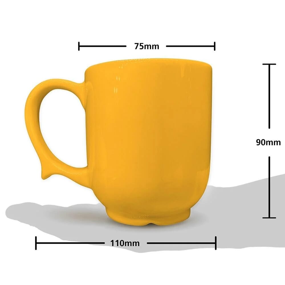 dignity one handled mug yellow dimensions