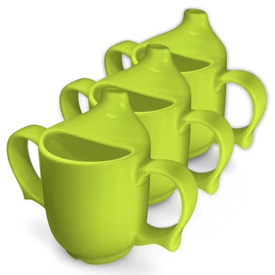 dignity twin handle feeding cup green pack of 3