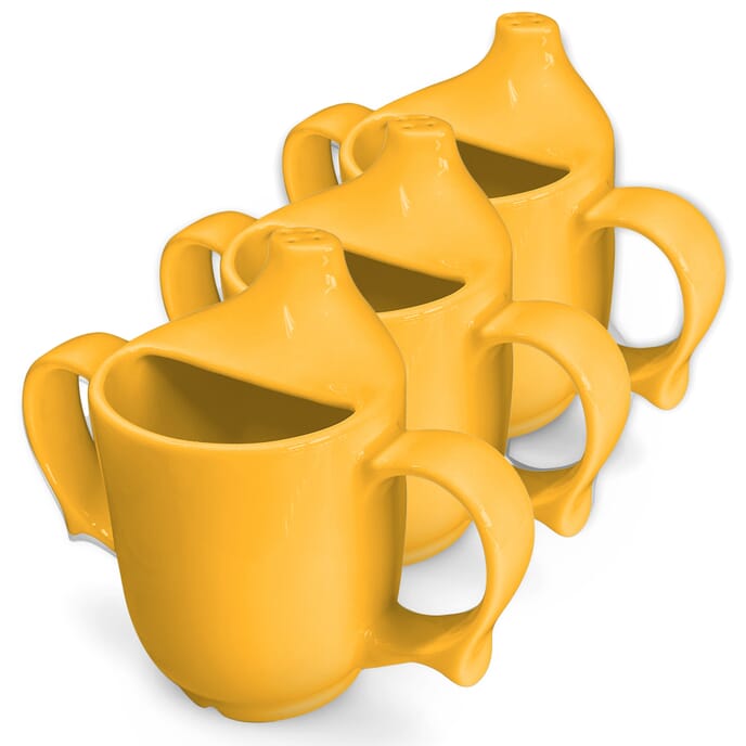 dignity two handled drinking cup yellow pack of 3