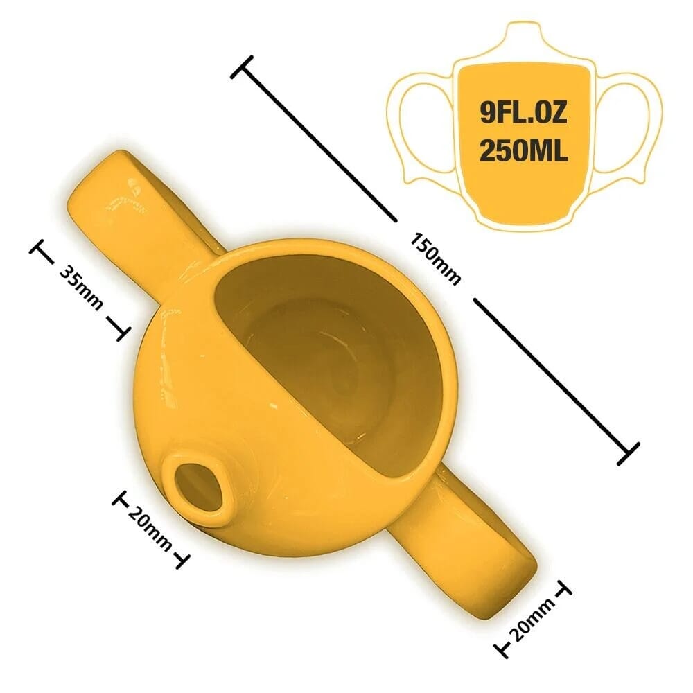 dignity two handled feeder cup yellow capacity