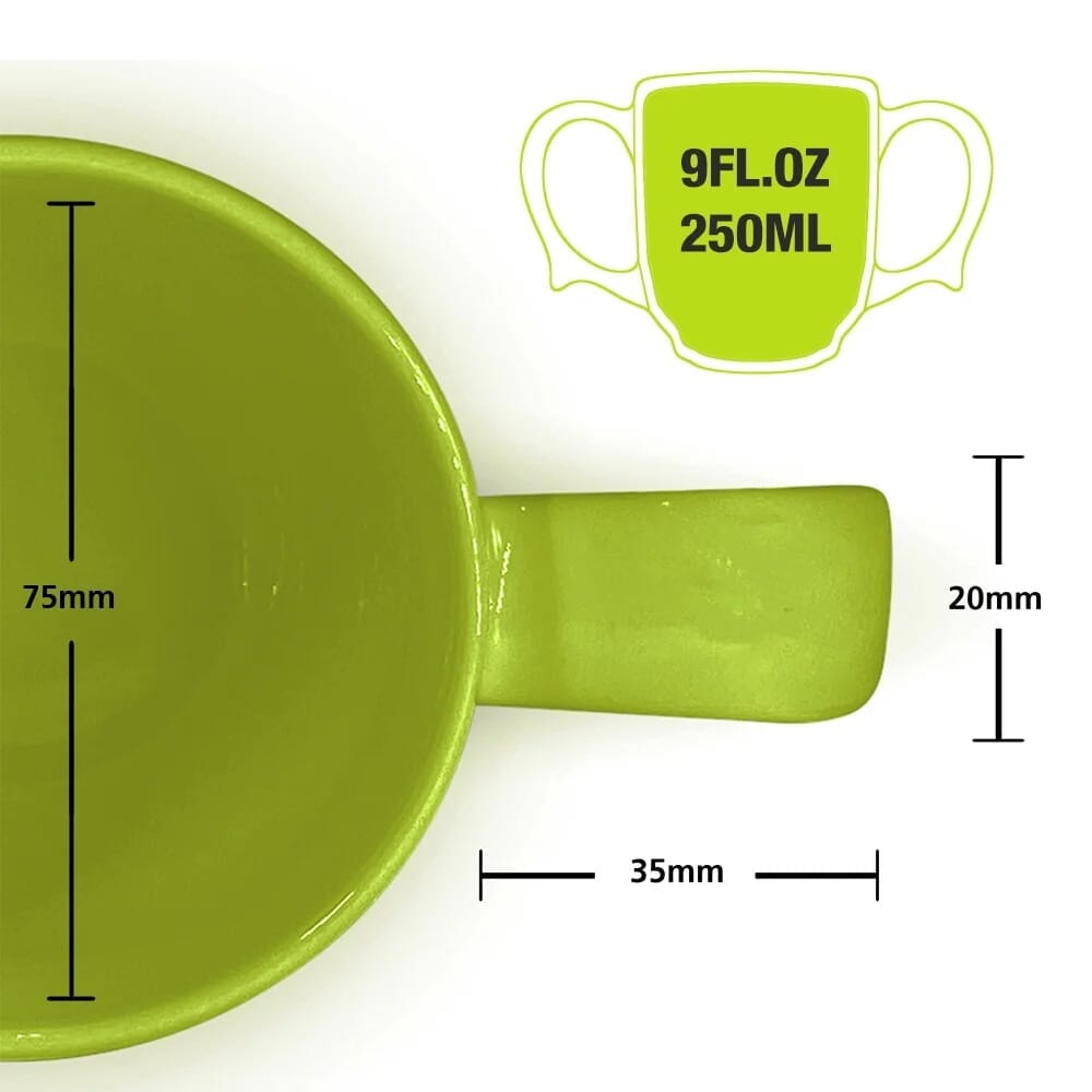 dignity two handled mug green capacity