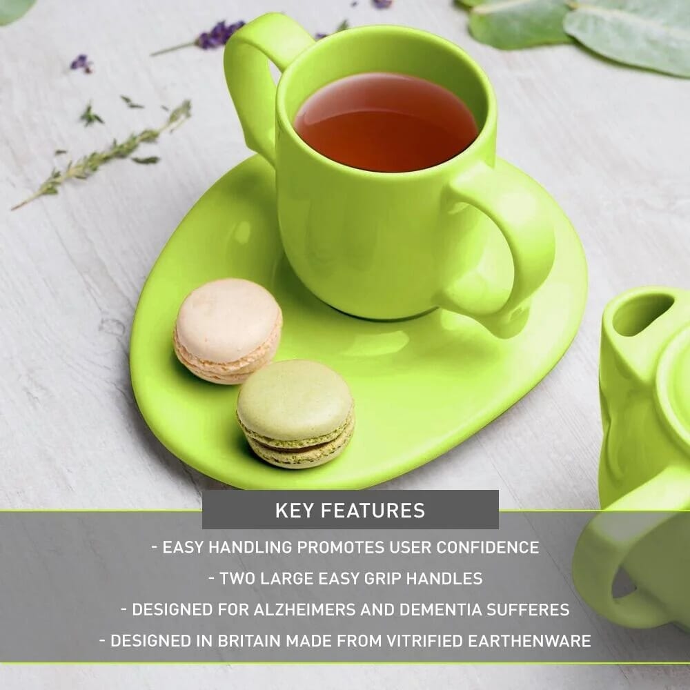 dignity two handled mug green lifestyle