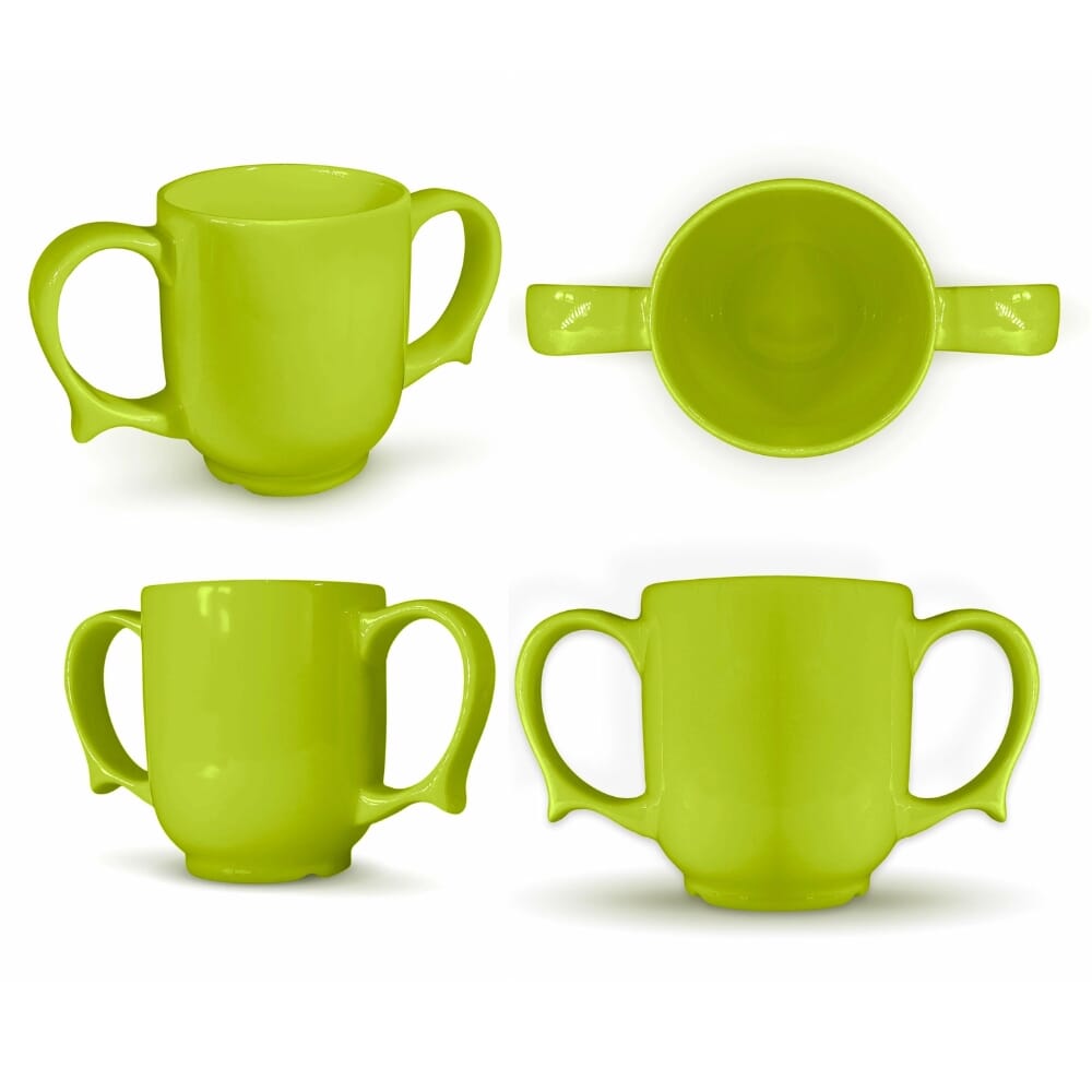 dignity two handled mug green multi view