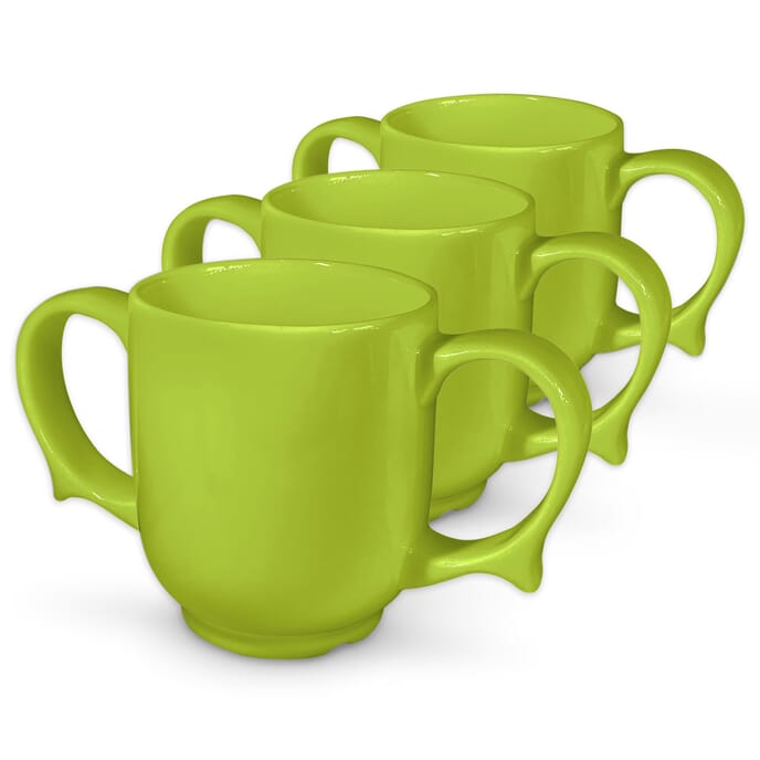 dignity two handled mug green pack of 3