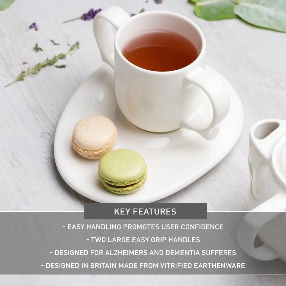 dignity two handled mug white lifestyle