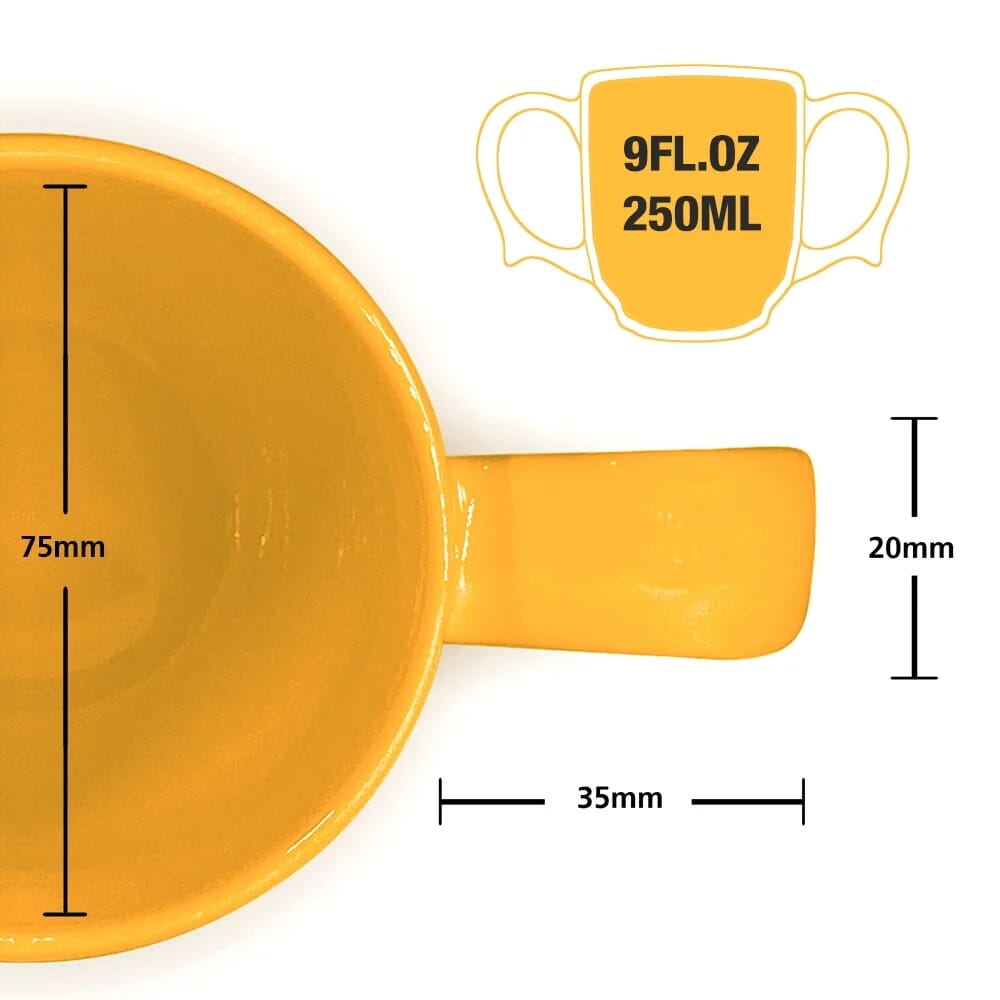dignity two handled mug yellow capacity