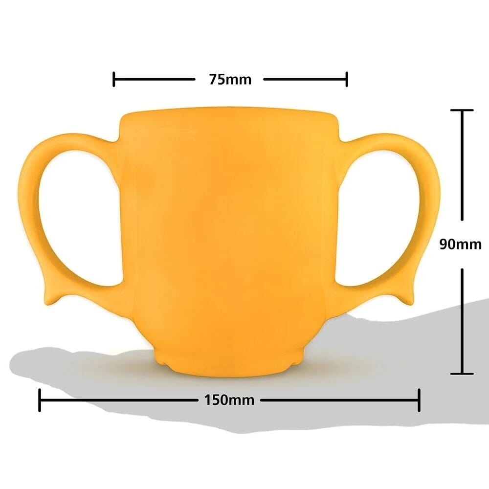 dignity two handled mug yellow dimensions