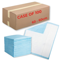 Disposable Bed Pads - 60cm x 60cm - Case of 100